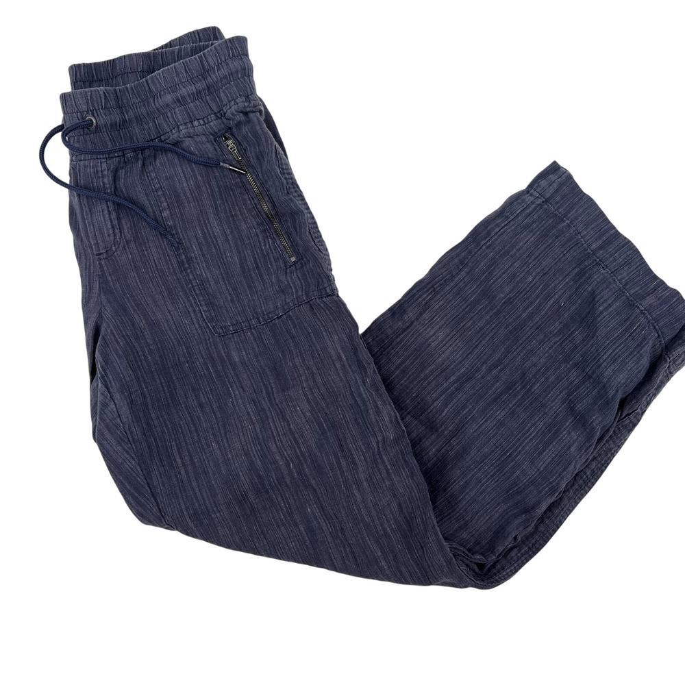Athleta Women's Navy Cabo Beachy Linen Wide Leg Pant Size 10